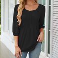 thumbnail image 2 of MeetoTime Womens Long Sleeve Shirts Fall Tops Casual Crew Neck Tunic Tops Pleated Comfy T-Shirts, 2 of 7