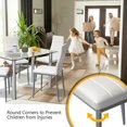 thumbnail image 4 of Costway 5pcs Dining Set Table & 4 Chairs Glass Metal Kitchen Breakfast Furniture, 4 of 8