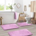 thumbnail image 1 of Set of 3 Clara Clark Bath Mat Bathroom Rug - Absorbent Memory Foam Bath Rugs - Non-Slip, Thick, Cozy Velvet Feel Microfiber Bathrug - Lavender Dream - Large 20"x32" - Small 17"x24" - Contour 24"x20", 1 of 1