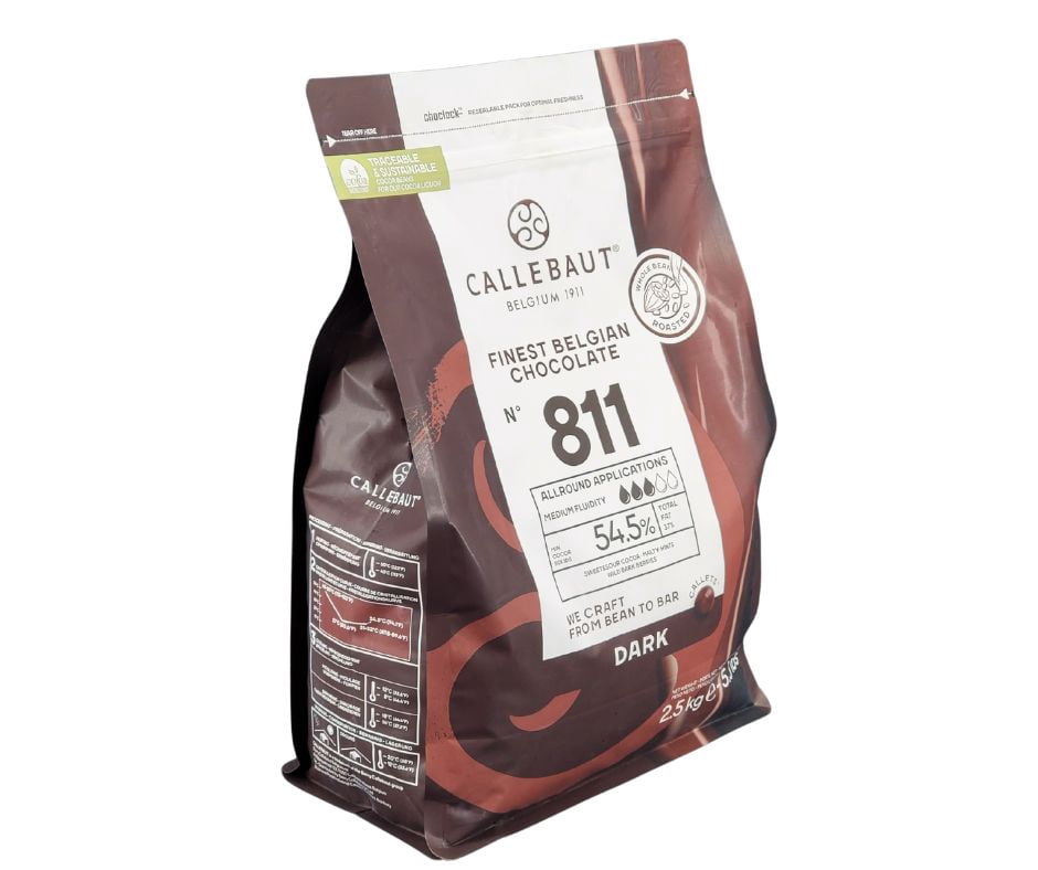 Dark Chocolate Callets - 1CT - 2.5 Kg - by Callebaut - Premium Belgian Chocolate for Baking & Pastry (1ct)