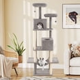 thumbnail image 2 of Gymax 81'' Large Cat Tree for Indoor Cats Multi-level Kitty Climbing Tower w/ 2 Condos, 2 of 10