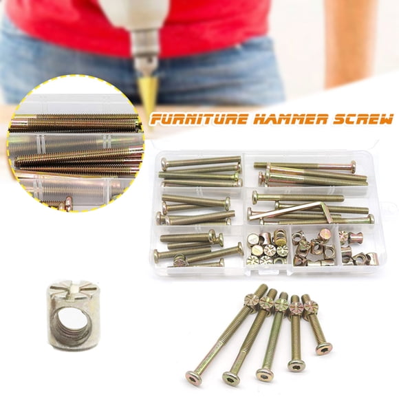 Plated Screws and Screws Replacement, Furniture Socket Head Screws, Nut Assortment Sets for Home - 1 Pack