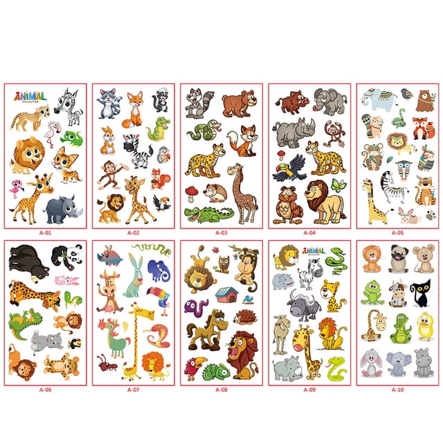 EGNMCR Kids Sticker Set Cute Watch Dinosaur Face Sticker Tattoo stickers Birthday Gifts for Kids