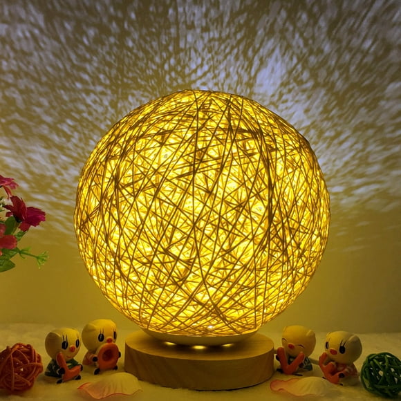 Agiferg 3D USB Charging LED Rattan Moon Night Light Moonlight Table Desk Moon Lamp