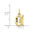 thumbnail image 3 of Diamond2Deal 10K Yellow Gold Solid Small Letter G Initial Charm Pendant for Women, 3 of 5