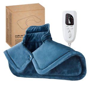 TFixol Plaque de chauffage électrique pour le calage du cou et de l'épaule - Gris foncé - UL Inscrit 120V, Avec 6 Réglages de température, thermothérapie humide et arrêt automatique pour une utilisation sécuritaire