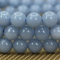 thumbnail image 4 of Natural Blue Angelite Gemstone 8mm Round Beads Stretch Bracelet 7 Inch, 4 of 5
