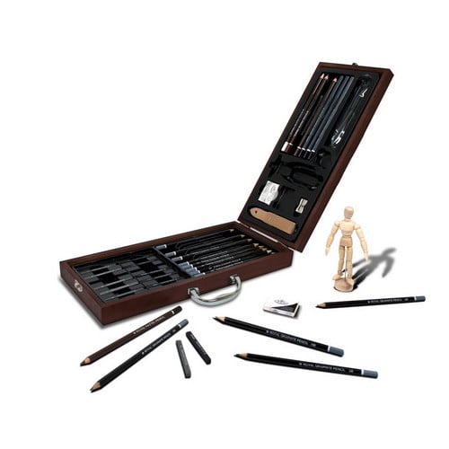 ROYAL BRUSH RSETSKET2020 SKETCHING ARTIST 40PC WOOD CASE SET