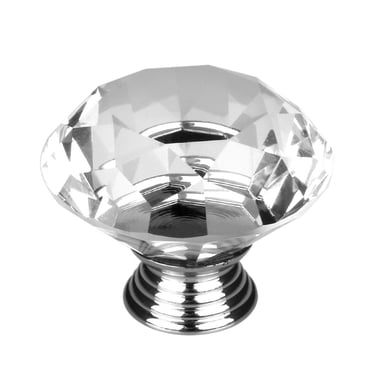 Unique Bargains Crystal Glass Door Drawer Knobs Cabinet Wardrobe Pull Handle Knobs 40mm Clear