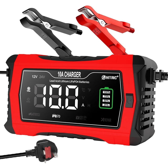 10A Car Smart Battery Charger For LiFePO4 Lithium Lead-Acid T5L1