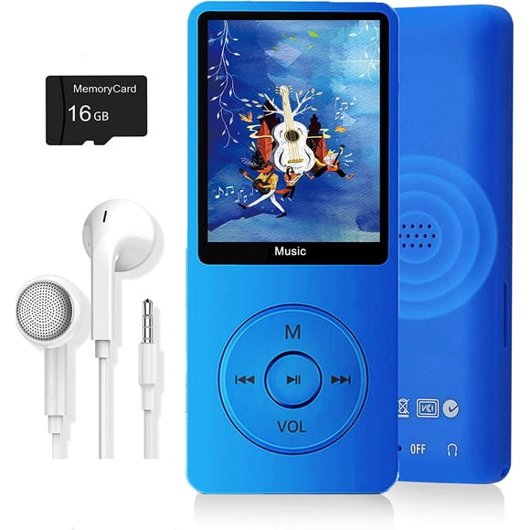 MP3 Player, Music Player with 16GB Micro SD Card, Build-in Speaker/Photo/Video Play/FM Radio/Voice Recorder/E-Book Reader, Supports up to 128GB
