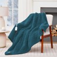 thumbnail image 1 of LNGOOR Heated Blanket Electric Throw 50”x60” Soft Double Sided Sherpa Heating Blanket With 8 Fast Heating Levels & 1-8H Auto-Off  Over-Heat Protection  Machine Washable  ETL Certification, 1 of 7