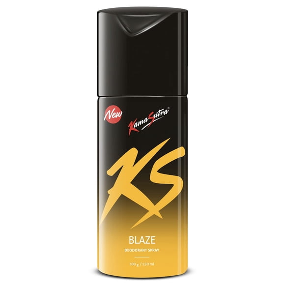 Kama Sutra Blaze Deodorant Body Spray For Men 150ml, 5.07 Fl.oz. | Long Lasting Perfume Spray For Boys | With Fruity, Floral, Leather & Woody Notes - No Gas Deo