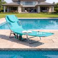 thumbnail image 4 of Gymax 2PCS Tanning ChairFolding Beach Lounge Chair w/5-Position Adjustable Backrest Mint Green, 4 of 10