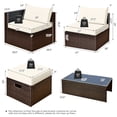 thumbnail image 3 of Costway Ensemble de Mobilier de Terrasse en Rotin 8 Pcs Rangement Peu Encombrant Coussin Housse Blanc Cassé, 3 of 9