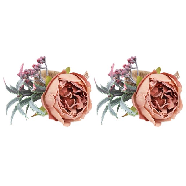 Sonew 2Pcs Innovative Napkin Buckle Simulation Flower Napkin loop Holder for Hotel Restaurant,Napkin Supplies