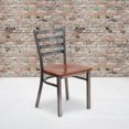 thumbnail image 4 of HERCULES Series Clear Coated Ladder Back Metal Restaurant Chair - Cherry Wood Seat, 4 of 6