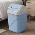 thumbnail image 4 of Square Trash Can With Lid Office Bathroom Waste Bin Plastic Garbage Container Odor Control Small Space Desk Blue Blue, 4 of 6