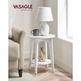 thumbnail image 2 of VASAGLE Collection MAEZO - Table d'Appoint, Petite Table d'Extrémité Ronde à 2 Niveaux, Table de Nuit avec Pieds Fuselés, Transitions Courbées, pour Petits Espaces, Salon, Chambre, Blanc Nuage, 2 of 6