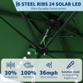 thumbnail image 4 of Garvee 10' x 6.5' Solar Patio Umbrella,Table Umbrella ,Crank & Push Button Tilt, 6 Sturdy Ribs,Green, 4 of 8
