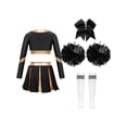 thumbnail image 2 of Aislor Kids Girls Cheerleading Uniform Cheer Outfits Metallic Patchwork Competition Performance Costume D03 12, 2 of 5