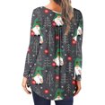 thumbnail image 3 of Blouses pour Femmes Décontractées Amples à Col Rond à Boutons à Manches Longues Haut à Imprimé de Noël Hauts pour Dames en Liquidation, 3 of 5