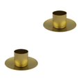 thumbnail image 3 of Thinsony Pillar Candle Holder Candlelight Home Decor Party for Dining Christmas Gold Small 2Set, 3 of 6