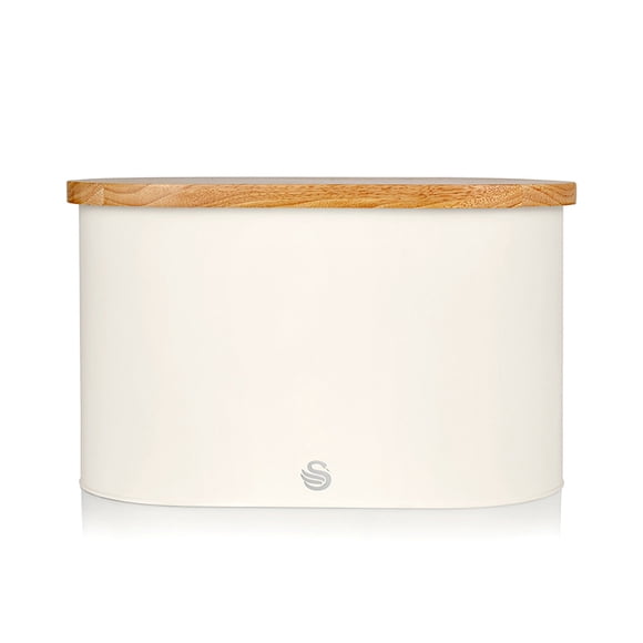 Swan Nordic Bread Bin with Cutting Board - White