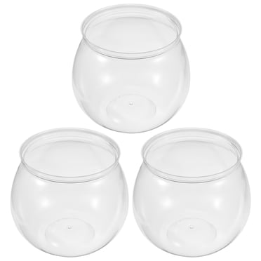 Milisten 3 Pcs Bol à Poissons en Plastique Transparent Petit Aquarium Petit Aquarium Bols à Poissons