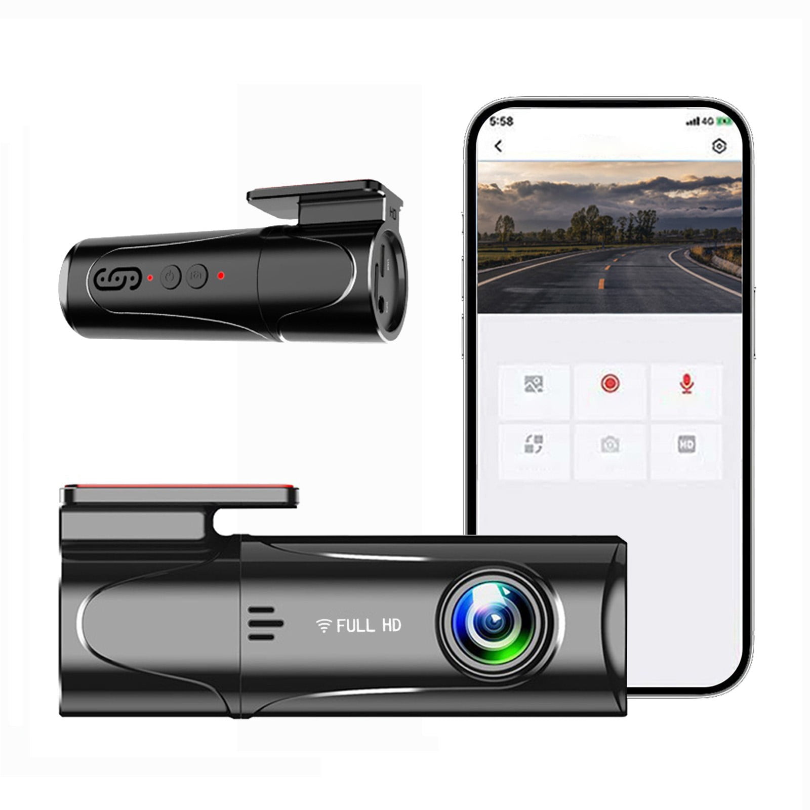 Danhjin Dash Cam Dash Cam Wifi 2K 1440P Front Car Camera for Cars Mini Dashcams With App Hd Night Vision24H Parking ModeG-Sensor Loop RecordingWdr170 Wide Angle