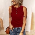 thumbnail image 2 of Pompotops Débardeurs Décontractés pour Femmes Sans Manches Boutons Amincissants Col Rond Uni Pull Blouse Hauts, 2 of 8