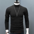 thumbnail image 1 of Winter Warm Men Mock Neck Basic Plain T-Shirt Blouse Pullover Long Sleeve Top, 1 of 5