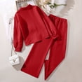 thumbnail image 4 of vdgthytj Toddler Boy Girl Fall Spring Clothes Kids Long Sleeve Button down Shirt and Wide Leg Pants 2PCS Lounge Outfit, 4 of 9
