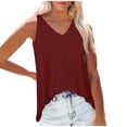 thumbnail image 2 of LSLJS Women's Front and Back V Neck Flowing Summer Beach V Neck Tank Top, Womens Tank Tops, 2 of 9