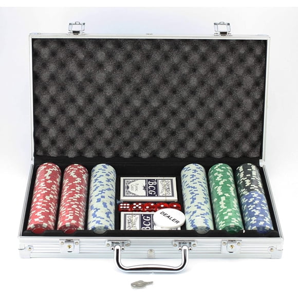Tradeopia 300 Pieces Poker Chips Set with Aluminum Case
