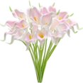 thumbnail image 1 of CHUANK 20pcs Artificial Calla Lily Silk Flowers 13.4” for Home Kitchen Wedding Table Decoration (White), 1 of 18