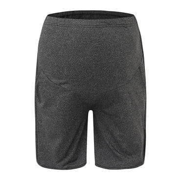 Ketyyh-chn99 Maternity Pants jeans Maternity Leggings Pregnancy Women Maternity Yoga Shorts Over The Belly Summer Workout Running Active Pants Pockets Shorts Grey,XL