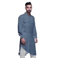 thumbnail image 3 of Atasi Kurta Asymétrique en Rayonne pour Homme, Kurta Chemise Longue Décontractée Imprimée, 3 of 6