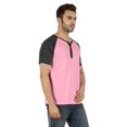 thumbnail image 2 of Inkmeso T-Shirts à Manches Courtes Raglan en Coton Léger Unis T-Shirt Classique Henley pour Hommes, 2 of 7