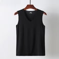 thumbnail image 4 of Mens Summer Ice Silk Traceless Thin Breathable Pure Color V-neck Sleeveless Top, 4 of 9