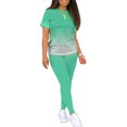 thumbnail image 1 of Innerwin Survêtements Dégradés Ensemble de Jogging pour Femmes Col Rond Skinny Deux Pièces Vert Clair P, 1 of 4