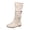 Beige, variant on Xfvqtps Womens Slouch Boots Flat Mid Calf Side Zipper Almond Toe Wide Calf Suede Casual Commute Boots Pink
