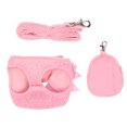 thumbnail image 3 of Cat Harness Leash, Comfortable Breathable Pet Harness Leash Set Rhinestone Decoration Pink  For Cats For Pets Pink, 3 of 8