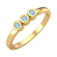 thumbnail image 2 of Round Shape Larimar Stackable Women Ring 925 Sterling Silver Gold Vermeil Delicate Jewelry, 2 of 4