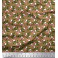 thumbnail image 1 of Soimoi Brown Poly Georgette Fabric Leaves,Insect & Floral Artistic Print Fabric by Yard 52 Inch Wide, 1 of 3