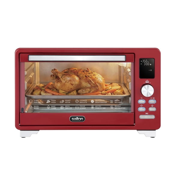 Salton NuRetro Digital Air Fryer Toaster Oven, Space Cherry Model TO2165RD