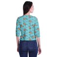 thumbnail image 3 of Moomaya Printed Keyhole Neck Ring Top Casual 3/4th Sleeve Tees Tank Tunic Top, 3 of 5