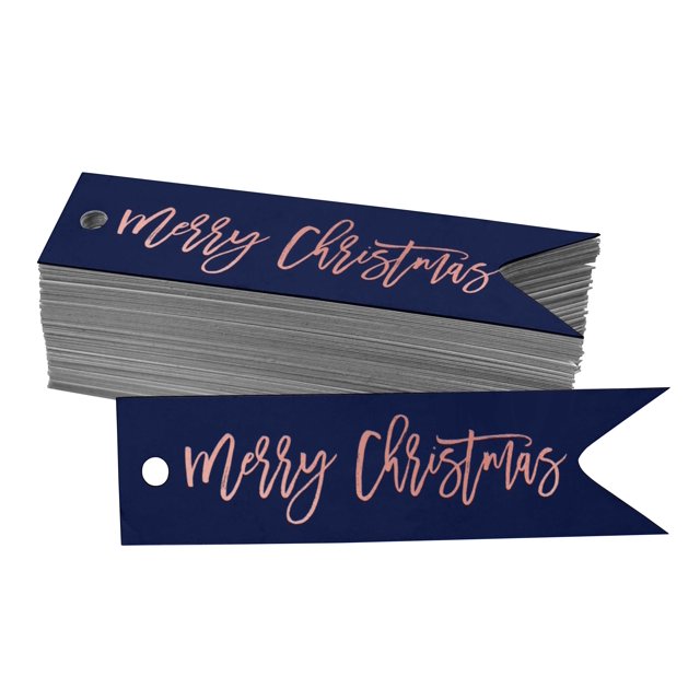 Inkdotpot Étiquettes de Noël en Feuille d'Or Rose Véritable 100 Pcs