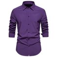 thumbnail image 2 of Chemise à Manches Longues pour Hommes, Mode Décontractée, Col Rabattu, Boutons, Chemise Blouse à Manches Longues pour Hommes, 2 of 8