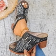 thumbnail image 2 of Wdhugt Floral Embroidered High Heel Slippers For Women Metal Buckle Half-Covered Toe Spring Summer Style Us Size 7 Heel Height 2.87 Inches Pu Material, 2 of 9